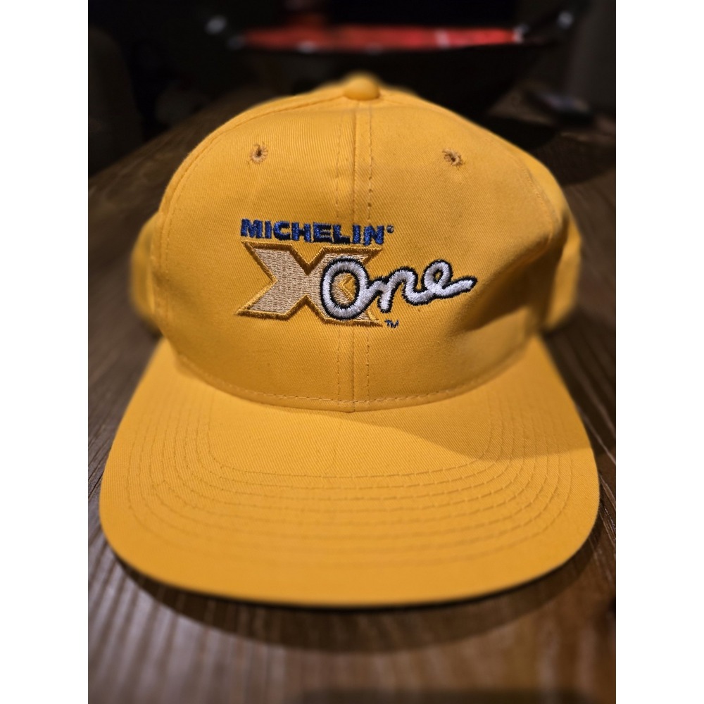 Vintage Michelin X One Truck Tire Yellow Snapback Hat Promo YoungAn Y2K